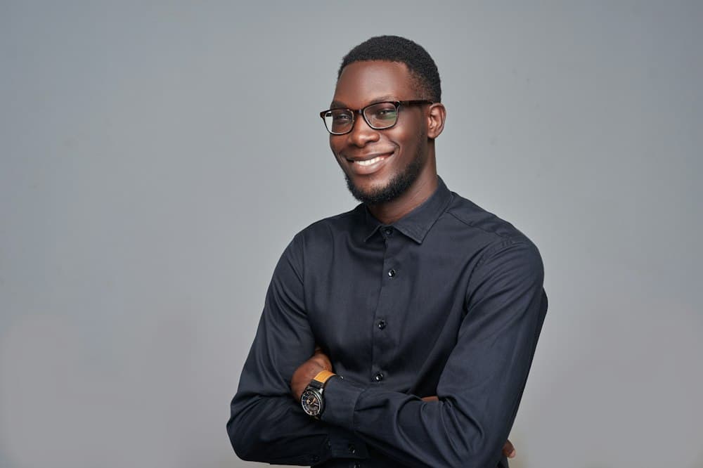 Portrait of a smiling professional in glasses
